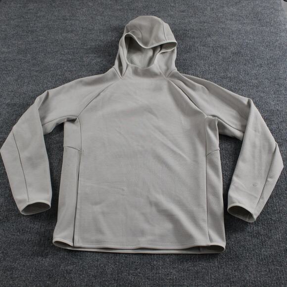Lululemon Hoodie Men Small GridLiner Fleece Heathered Grey Pullover Athletic - Picture 1 of 9